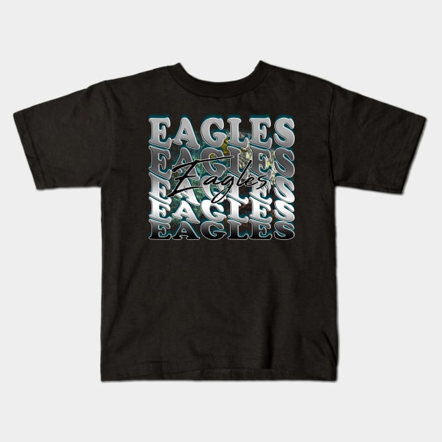 Eagles Retro Vintage Style with Bald Eagle Kids T-Shirt by MuseMints